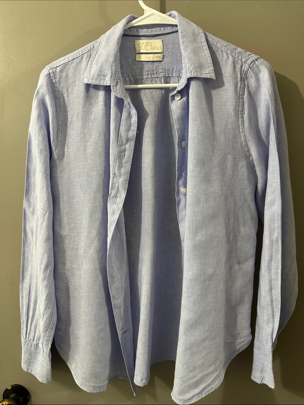J. Crew Pale Blue Linen Button-Down Shirt